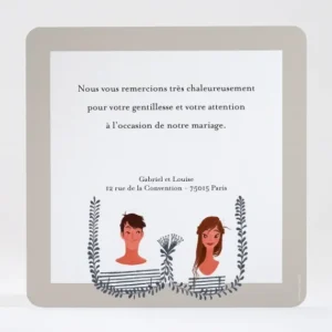 Remerciements mariage Arlette & albin triptyque*Faire-part Elégant Fashion