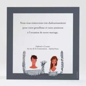 Remerciements mariage Arlette & albin triptyque*Faire-part Elégant Fashion