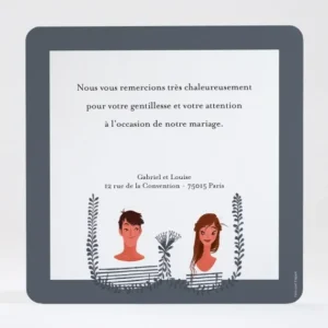 Remerciements mariage Arlette & albin triptyque*Faire-part Elégant Fashion