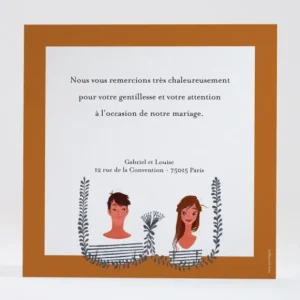 Remerciements mariage Arlette & albin triptyque*Faire-part Elégant Fashion