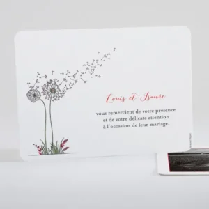 Remerciements mariage Au gre du vent*Faire-part Elégant Outlet