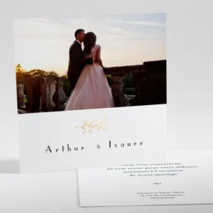Remerciements mariage Botanic gold*Faire-part Elégant New