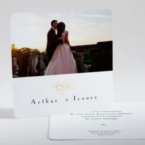 Remerciements mariage Botanic gold*Faire-part Elégant New