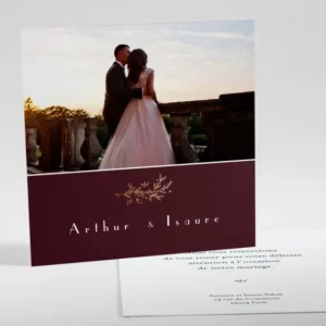Remerciements mariage Botanic gold*Faire-part Elégant New
