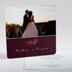 Remerciements mariage Botanic gold*Faire-part Elégant New