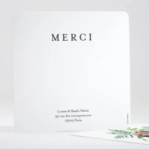 Remerciements mariage Bouquet romantique*Faire-part Elégant New