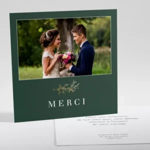 Remerciements mariage Branche doree*Faire-part Elégant Hot