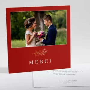 Remerciements mariage Branche doree*Faire-part Elégant Hot
