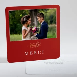 Remerciements mariage Branche doree*Faire-part Elégant Hot