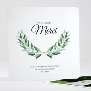 Remerciements mariage Champetre*Faire-part Elégant Fashion