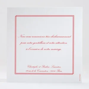 Remerciements mariage Chic & sobre*Faire-part Elégant Hot