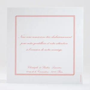 Remerciements mariage Chic & sobre*Faire-part Elégant Hot