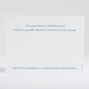 Remerciements mariage Coeur de papillons*Faire-part Elégant Fashion