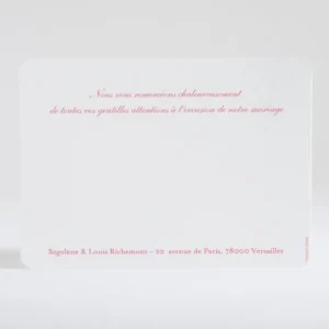 Remerciements mariage Coeur de papillons*Faire-part Elégant Fashion