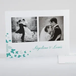 Remerciements mariage Coeur de papillons*Faire-part Elégant Fashion
