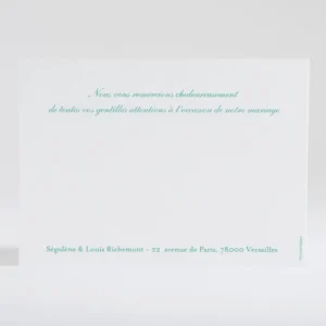 Remerciements mariage Coeur de papillons*Faire-part Elégant Fashion