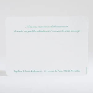 Remerciements mariage Coeur de papillons*Faire-part Elégant Fashion