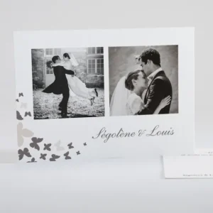 Remerciements mariage Coeur de papillons*Faire-part Elégant Fashion
