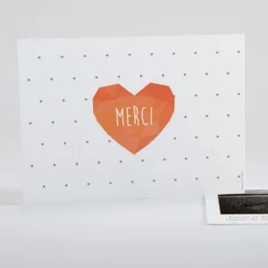 Remerciements mariage Coeur origami*Faire-part Elégant Sale