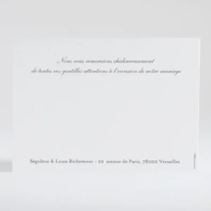 Remerciements mariage Coeur de papillons*Faire-part Elégant Fashion