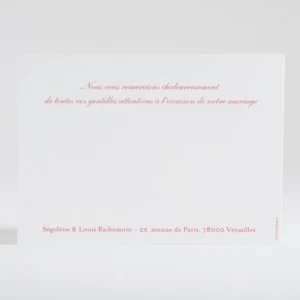 Remerciements mariage Coeur de papillons*Faire-part Elégant Fashion