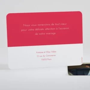 Remerciements mariage Colore*Faire-part Elégant Discount