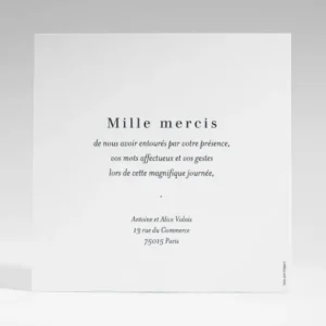 Remerciements mariage Couronne dorure*Faire-part Elégant Online