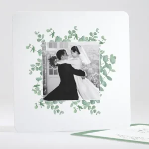 Remerciements mariage Couronne eucalyptus*Faire-part Elégant Sale
