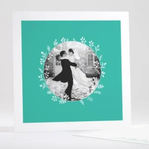 Remerciements mariage Couronne de feuilles*Faire-part Elégant New