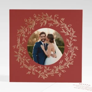 Remerciements mariage Couronne dorure*Faire-part Elégant Online