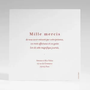 Remerciements mariage Couronne dorure*Faire-part Elégant Online