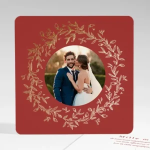 Remerciements mariage Couronne dorure*Faire-part Elégant Online