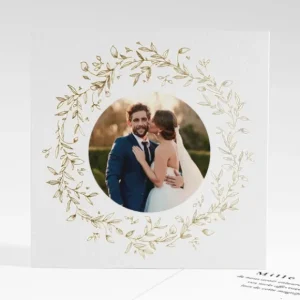 Remerciements mariage Couronne dorure*Faire-part Elégant Online