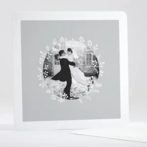Remerciements mariage Couronne de feuilles*Faire-part Elégant New