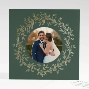 Remerciements mariage Couronne dorure*Faire-part Elégant Online