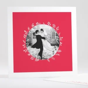 Remerciements mariage Couronne de feuilles*Faire-part Elégant New