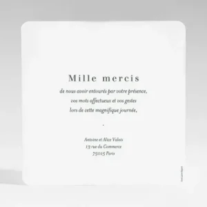 Remerciements mariage Couronne dorure*Faire-part Elégant Online