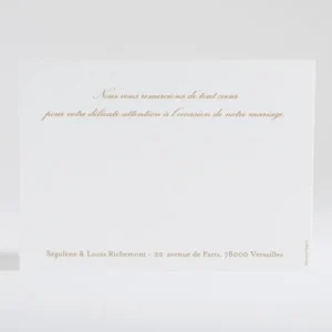 Remerciements mariage Destin croise*Faire-part Elégant Sale