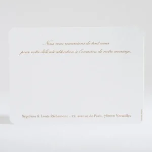 Remerciements mariage Destin croise*Faire-part Elégant Sale