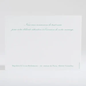 Remerciements mariage Destin croise*Faire-part Elégant Sale