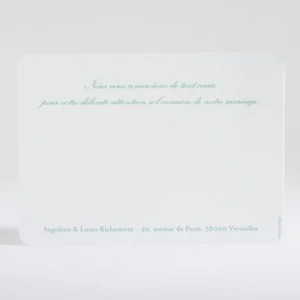 Remerciements mariage Destin croise*Faire-part Elégant Sale