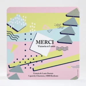 Remerciements mariage Eightees*Faire-part Elégant Online