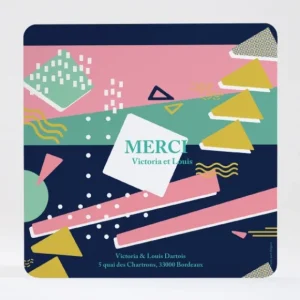 Remerciements mariage Eightees*Faire-part Elégant Online