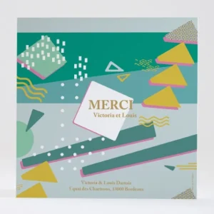 Remerciements mariage Eightees*Faire-part Elégant Online