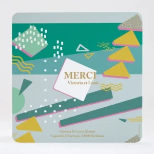 Remerciements mariage Eightees*Faire-part Elégant Online