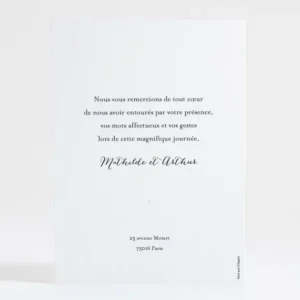 Remerciements mariage Elegance*Faire-part Elégant Outlet