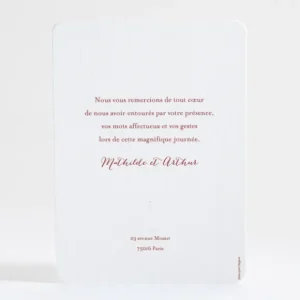 Remerciements mariage Elegance*Faire-part Elégant Outlet