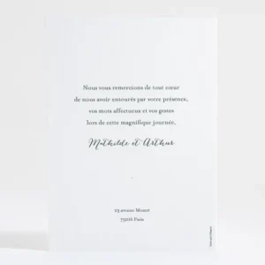 Remerciements mariage Elegance*Faire-part Elégant Outlet