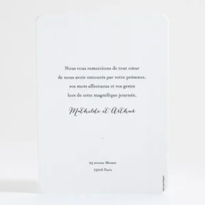 Remerciements mariage Elegance*Faire-part Elégant Outlet