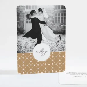 Remerciements mariage Elegant lys couronne*Faire-part Elégant Hot